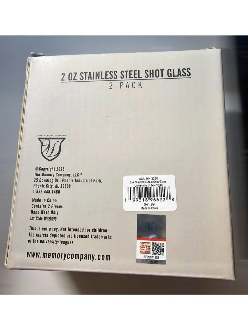 Michigan Wolverines 2Pack Shot Glass Steins Stainless Steel Metal Straw Vac Seal